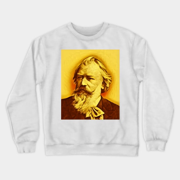 Johannes Brahms Golden Portrait | Johannes Brahms Artwork 10 Crewneck Sweatshirt by JustLit